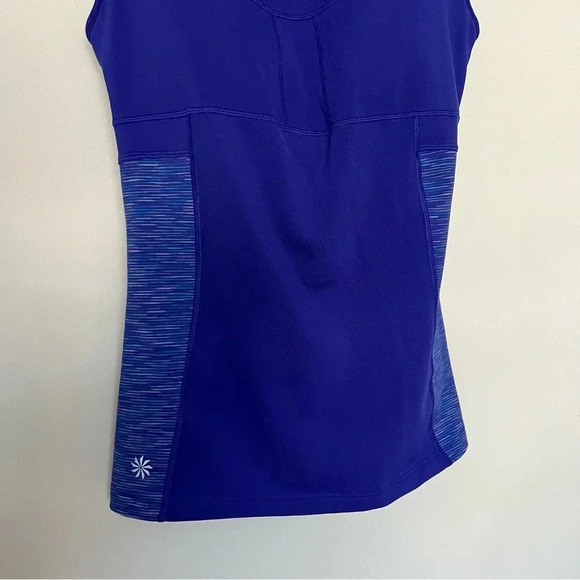 Athleta Space Dye Tank Top Size Small Blue Built in Bra Pockets at Back - Picture 7 of 11